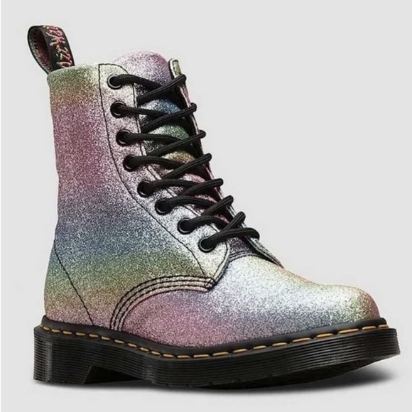 Dr. Martens 1460 Glitter Rainbow Boots. Size: 6. - Picture 4 of 15